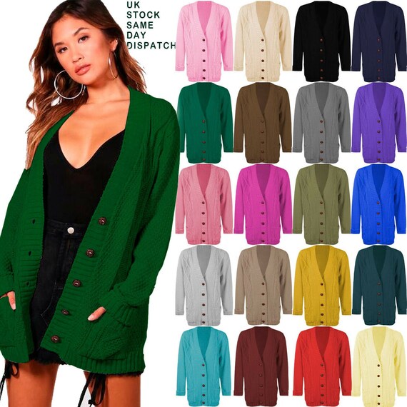 ladies chunky knit cardigans uk