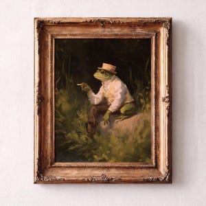 Dapper Frog Portrait, Vintage Gentleman Animal Printable Wall Art (Digital Download) 472