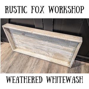 Custom Built Rustic Distressed Wood Custom Boot Shoe Ottoman Centerpiece Tray, Made to Order!  Modern Farmhouse Distressed Wood Tray
