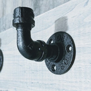 Industrial 90 Degree Rustic Pipe Towel Coat Mudroom Bathroom Hook