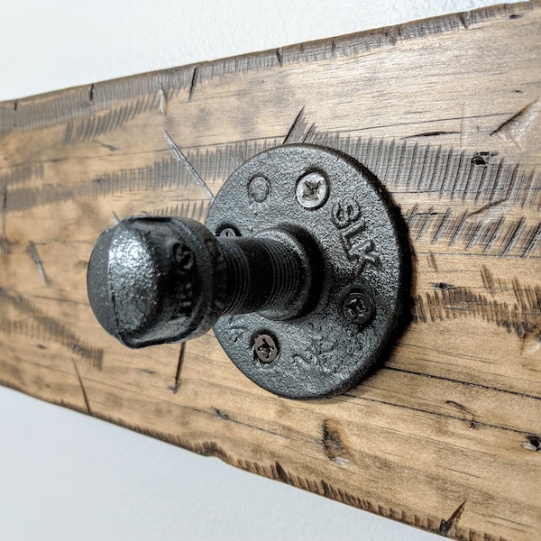 Industrial Pipe Farmhouse Rustic Towel Hook, Robe Hook, Hat Hook, Mudroom Hooks, Home Organization, Gas Pipe