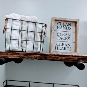 Custom Built Rustic Distressed Wood & Industrial Pipe Floating Shelf, Floating Shelves, Gas Pipe Shelf  -CUSTOM SIZES And COLORS!