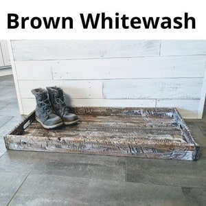 Custom Built Rustic Distressed Wood Custom Boot Shoe Ottoman Centerpiece Tray, Made to Order!  Modern Farmhouse Distressed Wood Tray