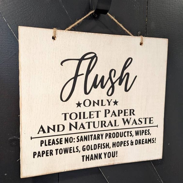Flush Only Toilet Paper Sign - Etsy