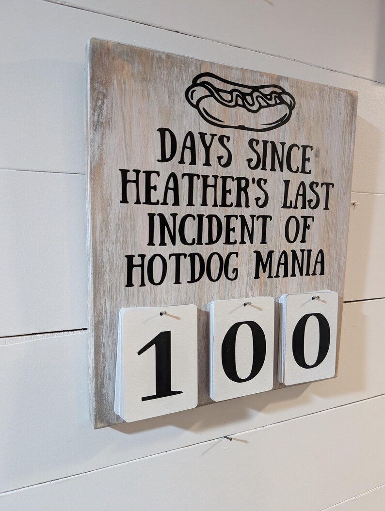 Cartello incidente personalizzato da appendere alla parete, 10" x 12", in legno massello, conto alla rovescia, servizio clienti, episodio, sicurezza, incontro, numero, *PERSONALIZZA immagine 4