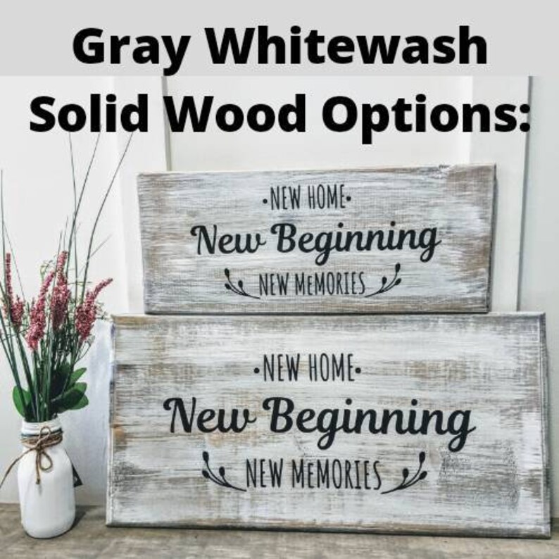 New Home New Beginnings New Memories Solid Pine Wood Sign ...