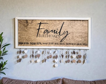 Lasergegraveerd bord met bedel familieverjaardag - handgemaakt