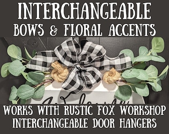 Interchangeable Bows and Floral Accents for Door Hangers