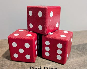 Giant Wooden Lawn Dice: Distressed Accent Pieces, 3.5"