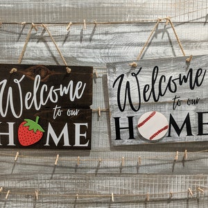 Welcome to our Home Interchangeable Oak Wood Sign, Modern Farmhouse Decor, Holiday Themed Decor, Switch Out O Themes, You Pick Themes!