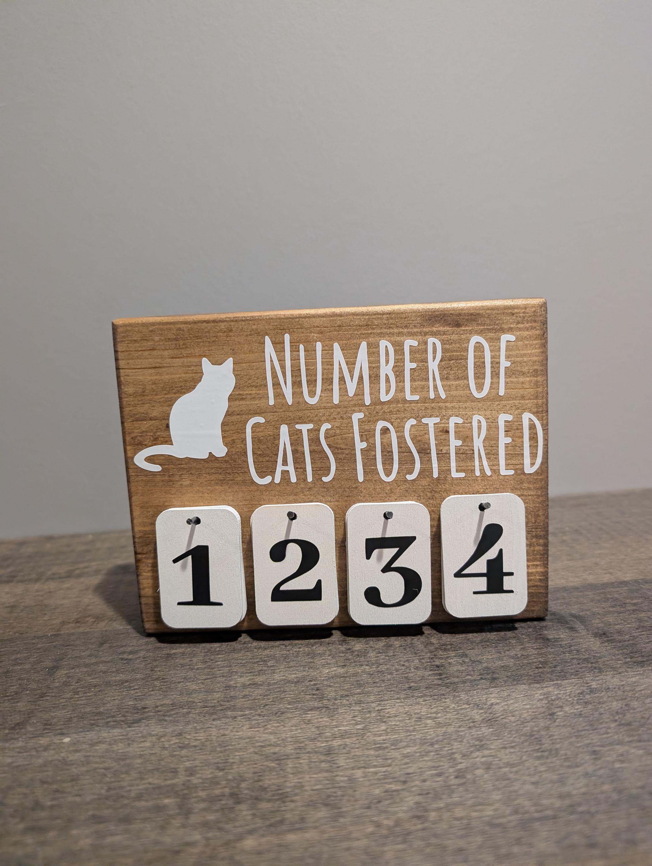 Customizable Cat Adoption Sign: Wood Desktop Counter, Pet Loss