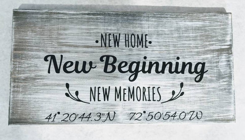 Download New Home New Beginnings New Memories Solid Pine Wood Sign ...