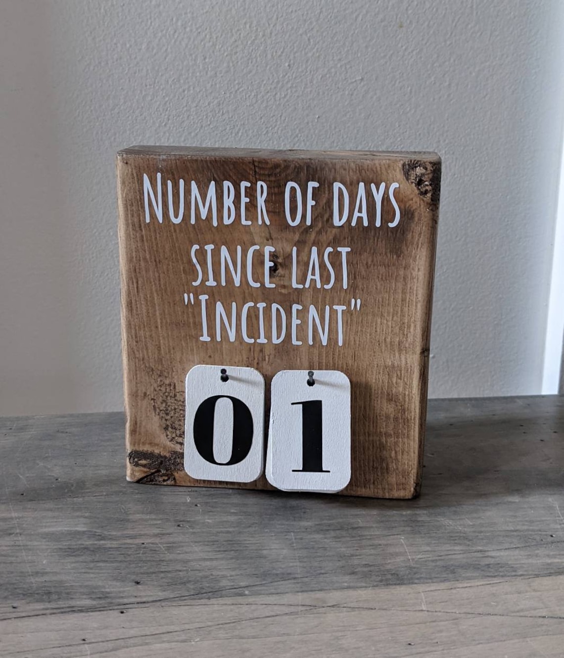 Number of Days Since Last Accident Sign Dog Distressed Wood Etsy
