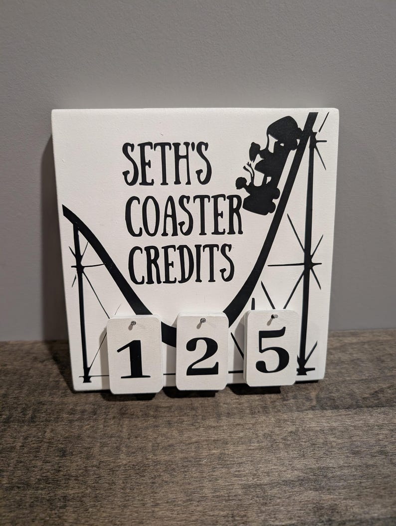 Custom Quote Wood Sign: Roller Coaster Counter, Episode Tracker (7x7 ...