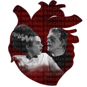 The lovers, bride of Frankenstein, Frankenstein, love, PNG, Digital art