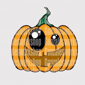 Jack-o-Lantern cutie PNG, mignon citrouille, Téléchargement numérique, sublimation, Téléchargement instantané