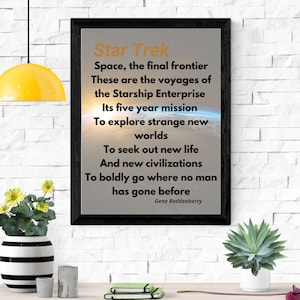 sale | Star Trek original series opener | Space final frontier | spaceship | PDF & JPG | printable | 4:5 aspect | instant download