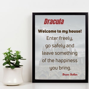 sale | Dracula quote Welcome to my house | Bram Stoker | vampires | PDF & JPG | printable | 4:5 aspect | instant download