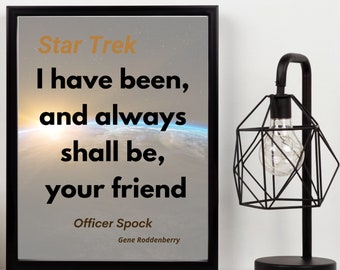 sale | Star Trek original series | Spock friend quote | TV and movie | PDF & JPG | printable | 4:5 aspect | instant download