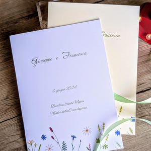 Libretto della messa nuziale / Elegante programma della cerimonia per il tuo giorno speciale / Libretto della messa a tema floreale / Made in Italy