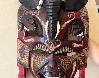 ケニアのアフリカのマサイ族の仮面 - Etsy 日本