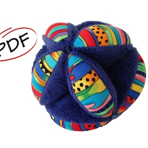 PDF Puzzle Ball Pattern for Baby Clutch Ball Comes Apart & Goes Back Together Again For Easier Sewing, Easier Washing, and More Fun image 1