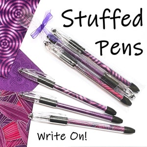 Pens Stuffed With Fabric Make Writing Fun, Purple & Fuchsia Collection