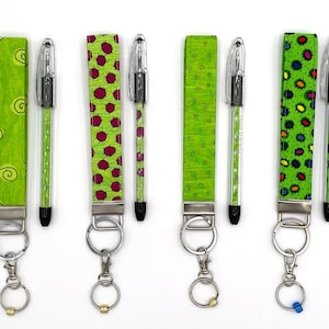 Lime Green Key Fob Wristlet & Matching Pen Sets Make Excellent Last Minute Gifts