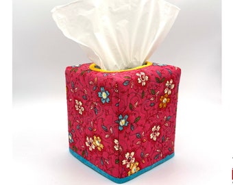 Quilted Tissue Box Cover in Bright Pink Makes Great Get-Well Gift. Better Than Flowers!