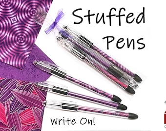 Pens Stuffed With Fabric Make Writing Fun, Purple & Fuchsia Collection