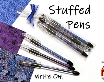 Pens Stuffed With Fabric Make Writing Fun, Blue & Purple Collection