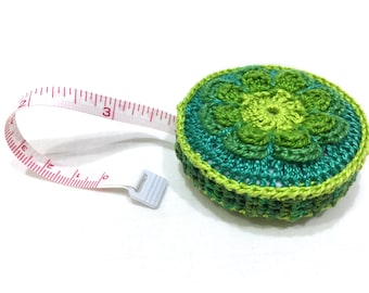 Crochet Covered Tape Measure: Handmade Floral Design, 60" Retractable