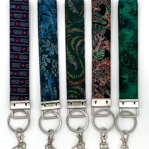 Boho Fabric Key Fob Wristlet For Women With Valet Key Ring, Great Girly Keychain image 3