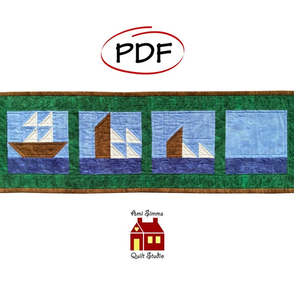 PDF Sailboat Quilt Pattern: Fast & Easy Patchwork Wall Quilt | Sew Up a Great Gift for Anyone Who Loves (Or Hates) The Water