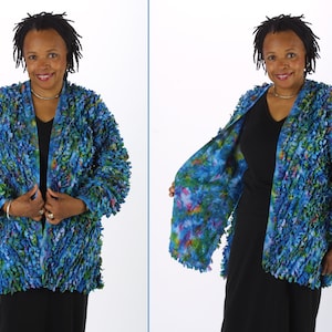 Batik Fabric Jacket Pattern With Rag Fur Fringe, Size XXS to XXXL Tissue Pattern and 8-Page Illustrated Instruction Booklet image 2