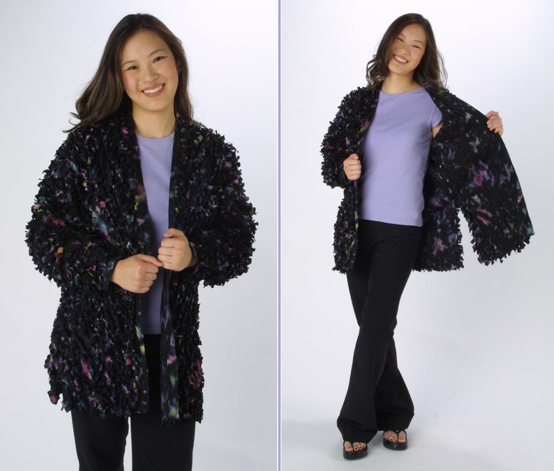 Batik Fabric Jacket Pattern With Rag Fur Fringe, Size XXS to XXXL Tissue Pattern and 8-Page Illustrated Instruction Booklet image 3