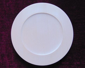 8 inch flat rimmed wooden basswood plate