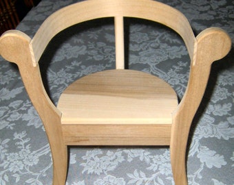 Unfinished miniature Three-Legged Chair.