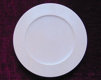 Hand turned 12-inch flat rimmed plate, basswood