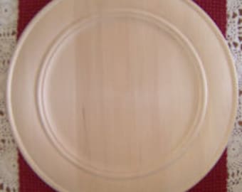 14 inch double beaded basswood plate.  Hand turned.