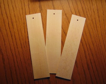 Unfinished wooden book marks