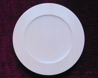 Hand turned 6-inch flat rimmed plate, basswood.