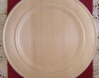 Hand turned, 20-inch double beaded plate, basswood