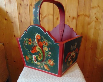 DESIGN PACKET for Holiday Sending Basket, Telemark style of Rosemaling.