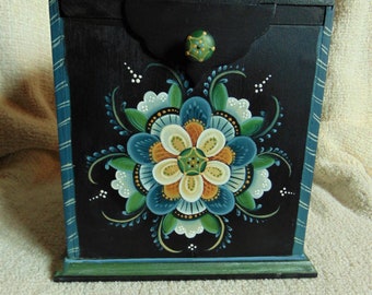 DESIGN PACKET, Norwegian "Slide box" in American Rogaland style of Rosemaling