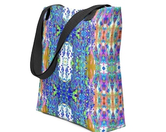 Abstract Boho Tote Bag, Colorful Bohemian Chic Shopper