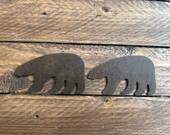 Set of 2 rustic bear magnets