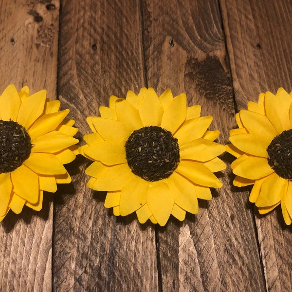 Set of 3 sunflower magnets