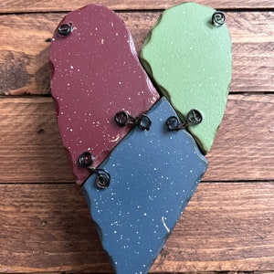 Colorful wooden heart magnet