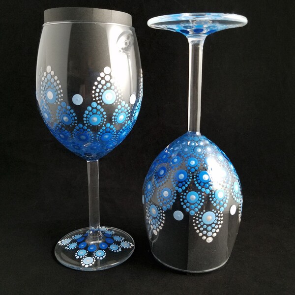 Hand Painted Wine Glasses, Unique Wine Glasses, New Home Gift for Couple